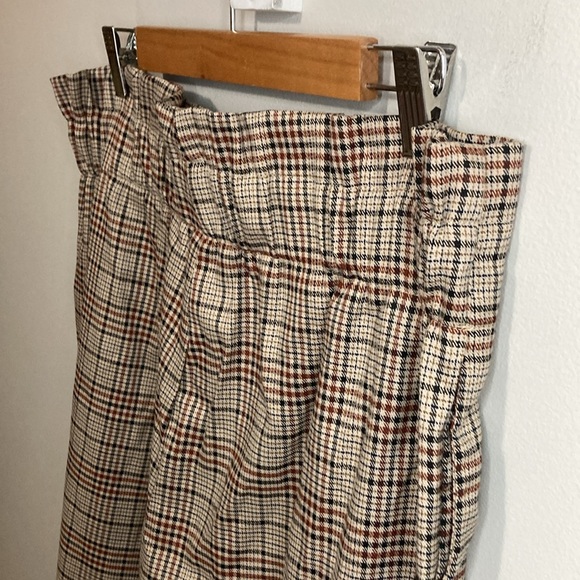 Cider Women’s size XL Mid Waist Plaid Check Trousers, Straight Wide Leg Pants - Picture 7 of 11